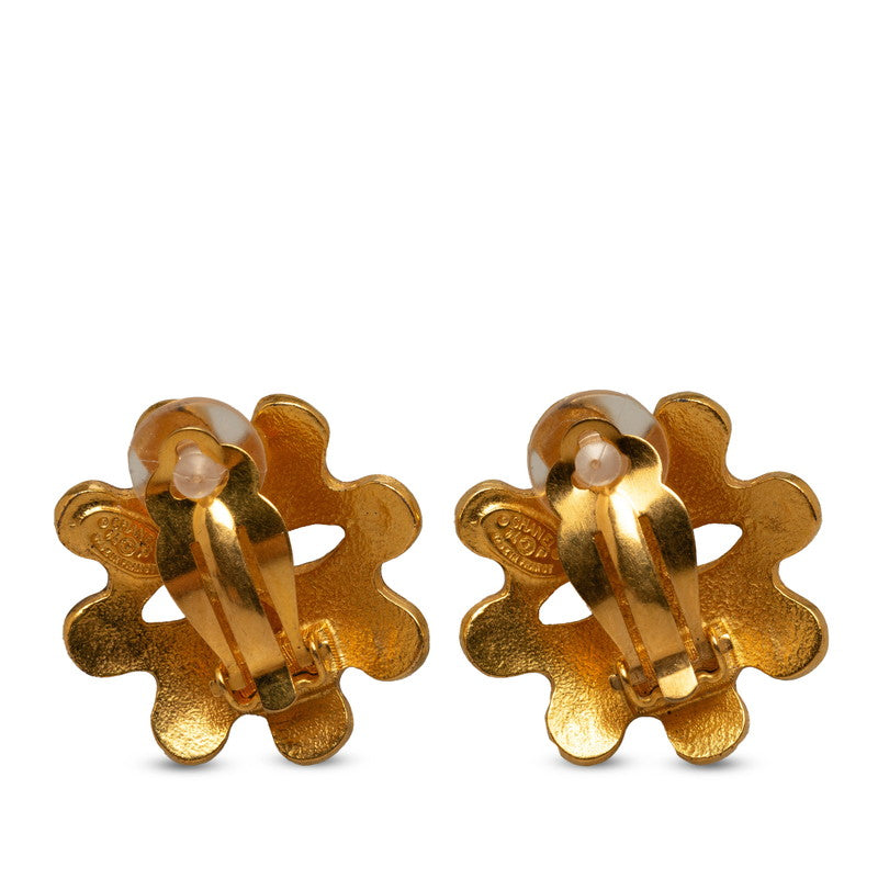 Top Quality Chanel Vintage Clip On Sun Earrings Gold Plated Women's