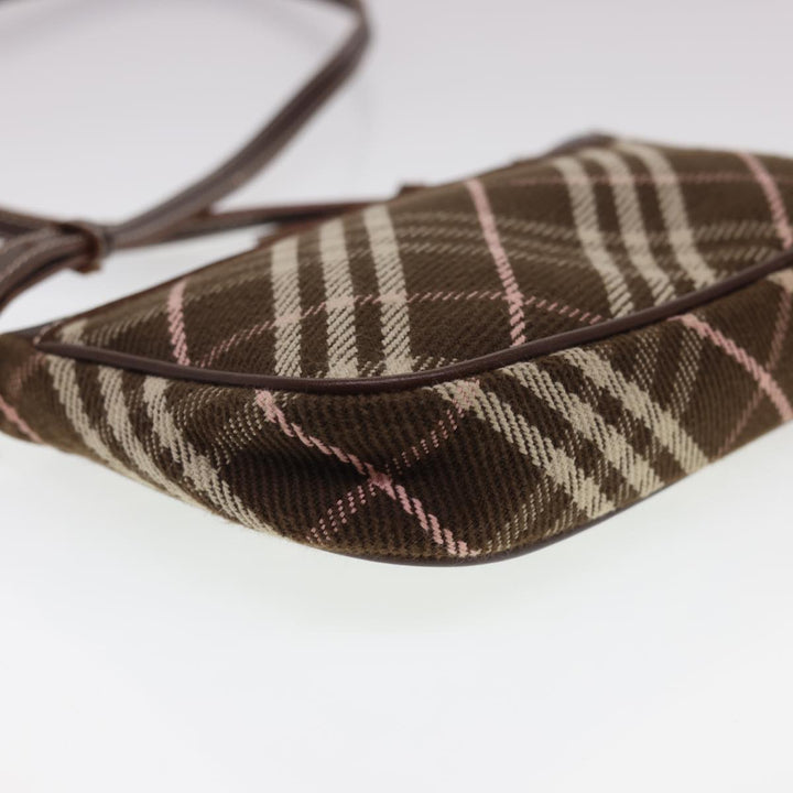 Burberry Nova Check Blue Label Shoulder Bag Canvas Brown Auth 40095