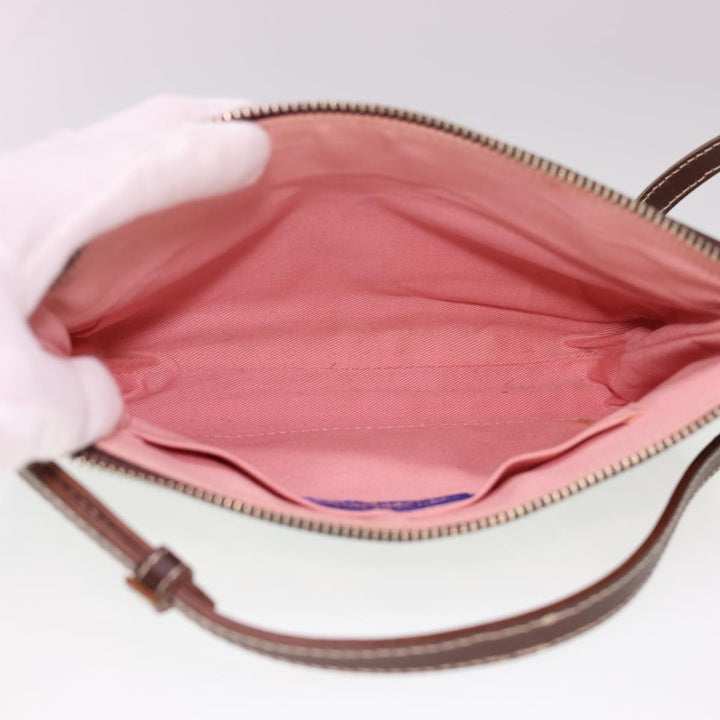 Burberry Nova Check Blue Label Shoulder Bag Canvas Brown Auth 40095