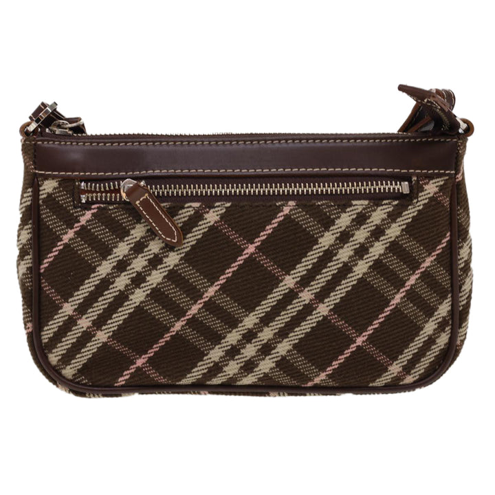 Burberry Nova Check Blue Label Shoulder Bag Canvas Brown Auth 40095