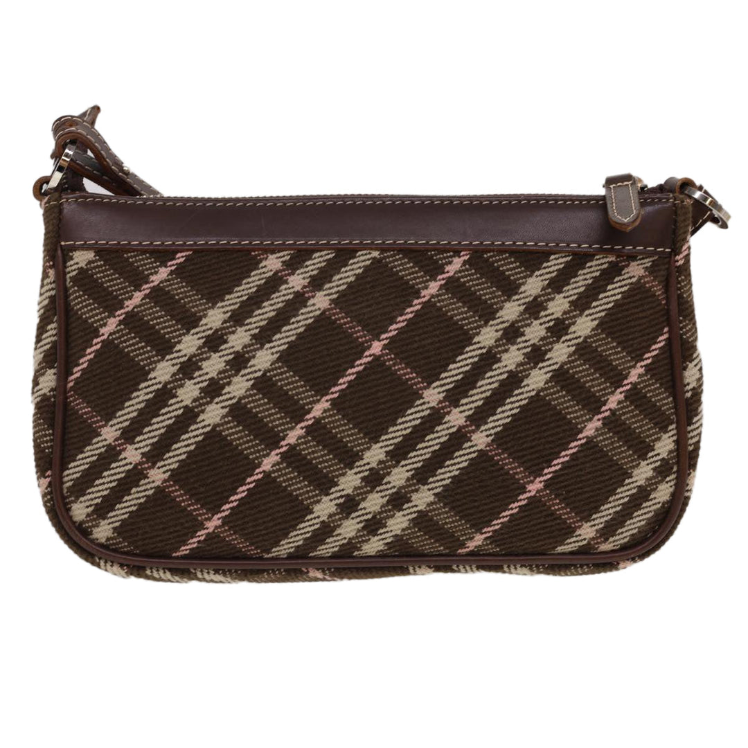 Burberry Nova Check Blue Label Shoulder Bag Canvas Brown Auth 40095