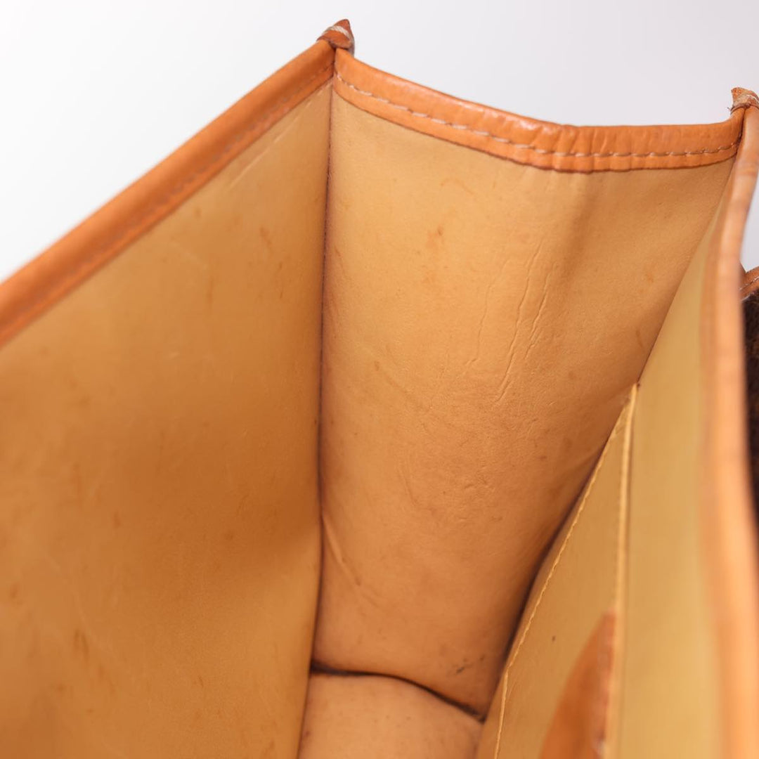 Top Quality Celine Macadam Canvas Shoulder Bag PVC Leather Brown Auth 40101