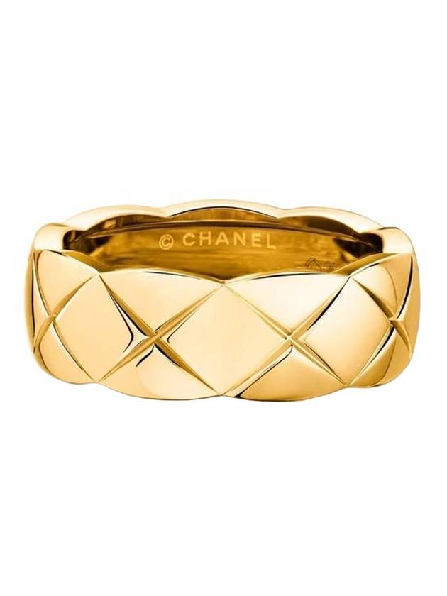 Coco Crush Quilted Motif Small Ring Gold Chanel