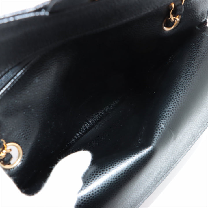 Top Quality Chanel Matrasse 25 Caviar S Double Flap Double Chain Bag Black G  15th
