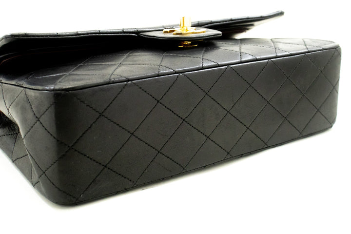 Top Quality Chanel Classic Double New 10" Chain Shoulder Bag Black Lambskin