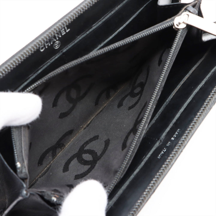 Top Quality Chanel Combon Line in Round  Wallet Black Silver  13th Series Seal Coloring