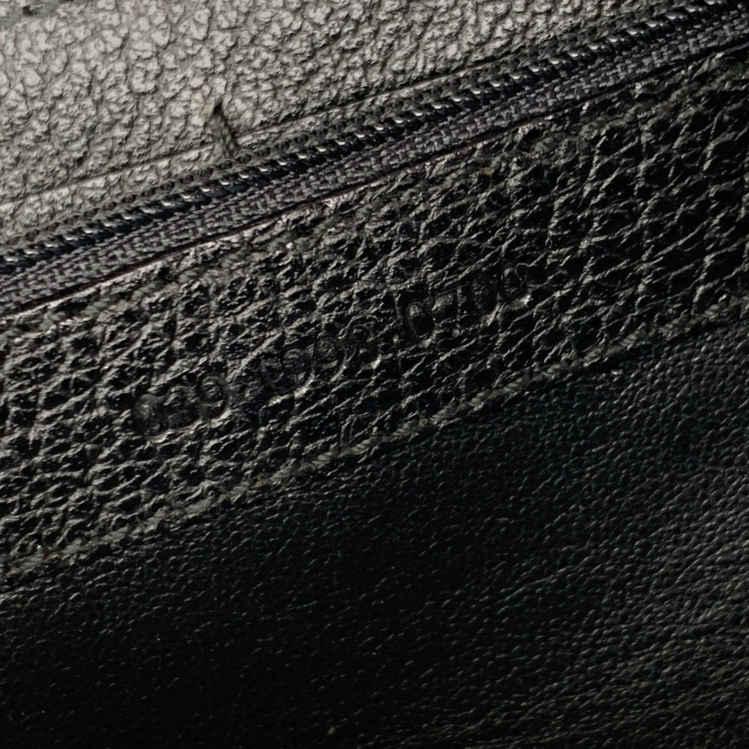 GUCCI Vintage Black Suede Bamboo Wallet On Chain Woc Crossbody