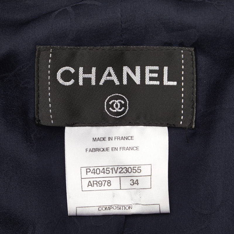 Top Quality Chanel Coco Button Fresh One Earrings French Sleep Half-Sleep Size 34 P40451V23055 Navy Yolan Cotton  CHANEL