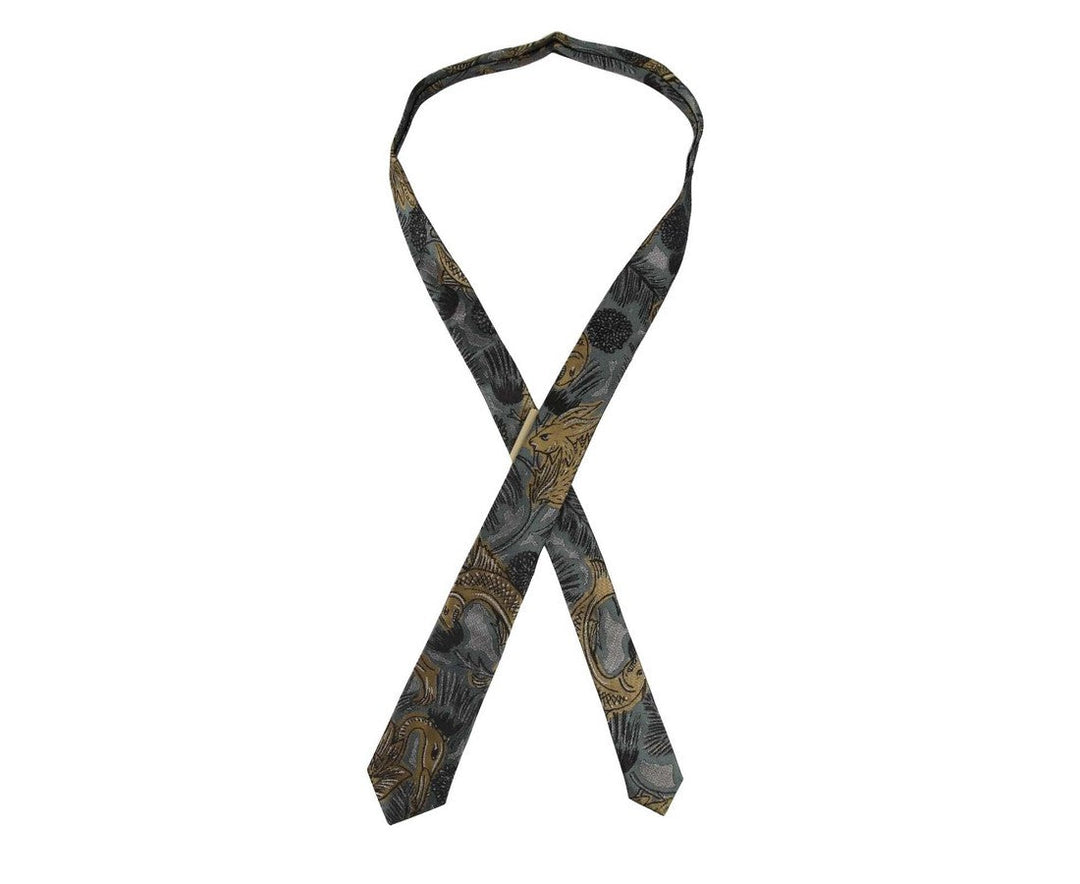Burberry Men's Sage Green Silk With Animal Print Tie