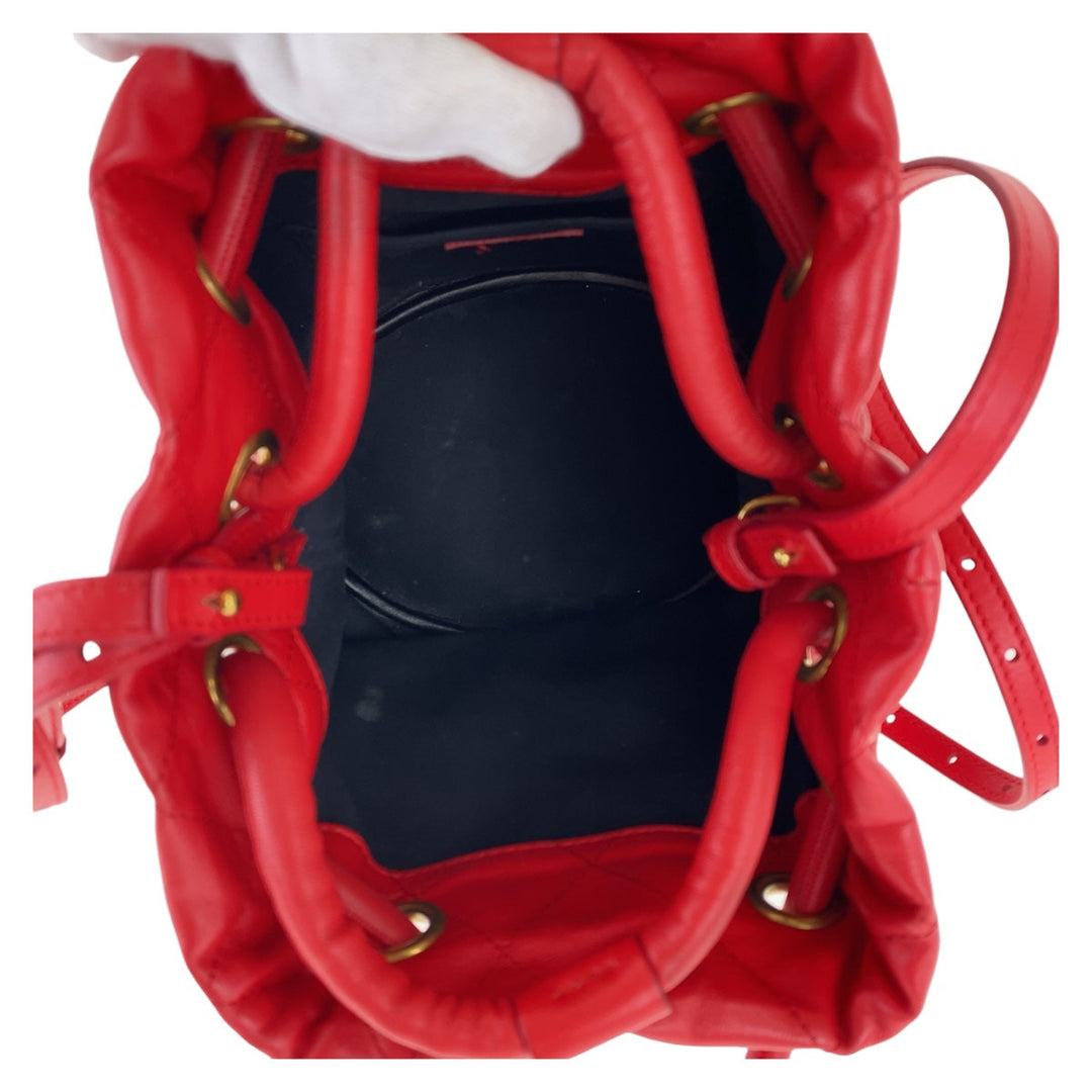 Top Quality Balenciaga B Bucket Bag Red Leather 2way