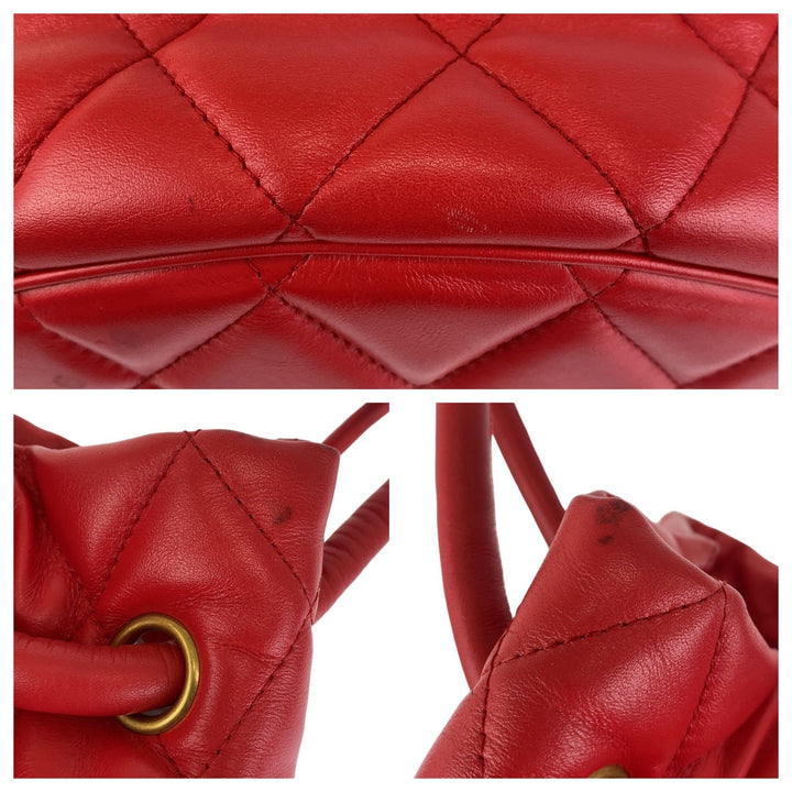 Top Quality Balenciaga B Bucket Bag Red Leather 2way