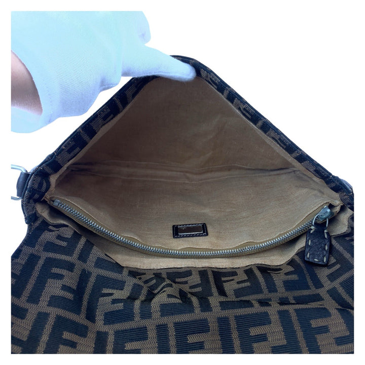 Top quality Fendi Zucca Brown Canvas Leather Messenger Bag