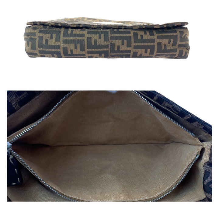 Top quality Fendi Zucca Brown Canvas Leather Messenger Bag