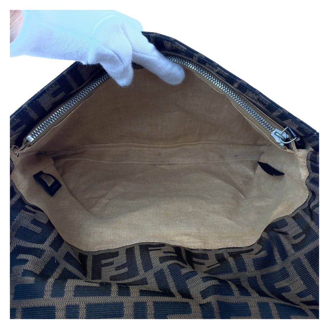 Top quality Fendi Zucca Brown Canvas Leather Messenger Bag