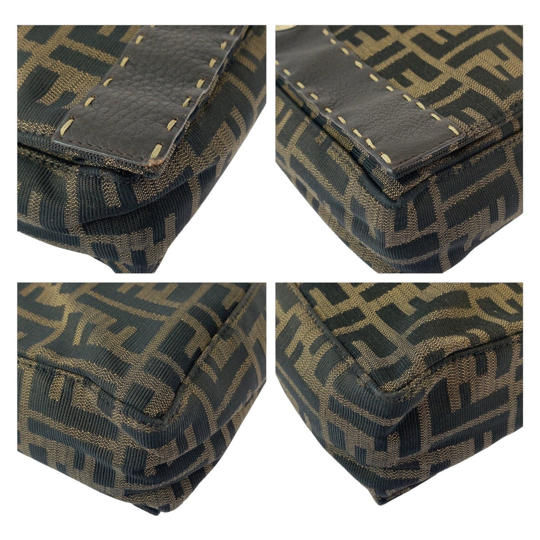 Top quality Fendi Zucca Brown Canvas Leather Messenger Bag