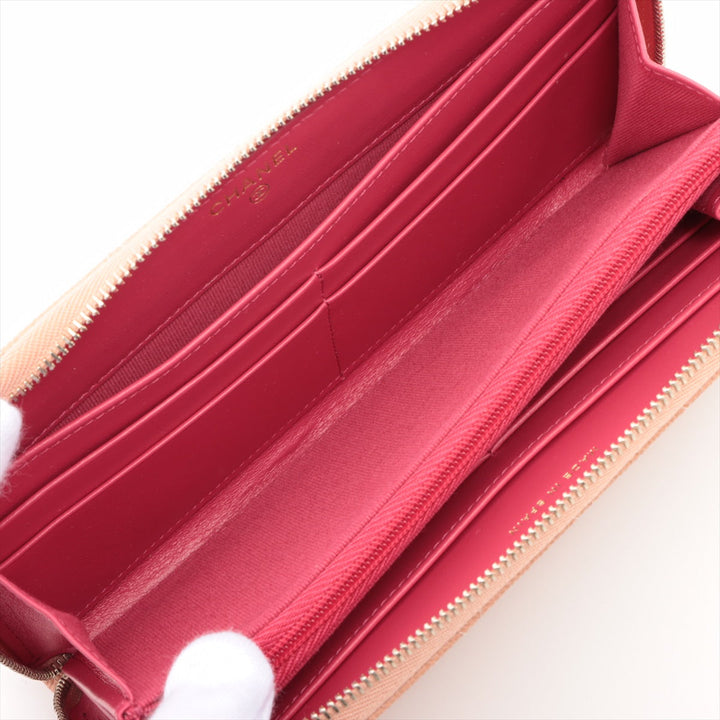 Top Quality Chanel Matrasse Caviar S Round  Wallet Pink Random