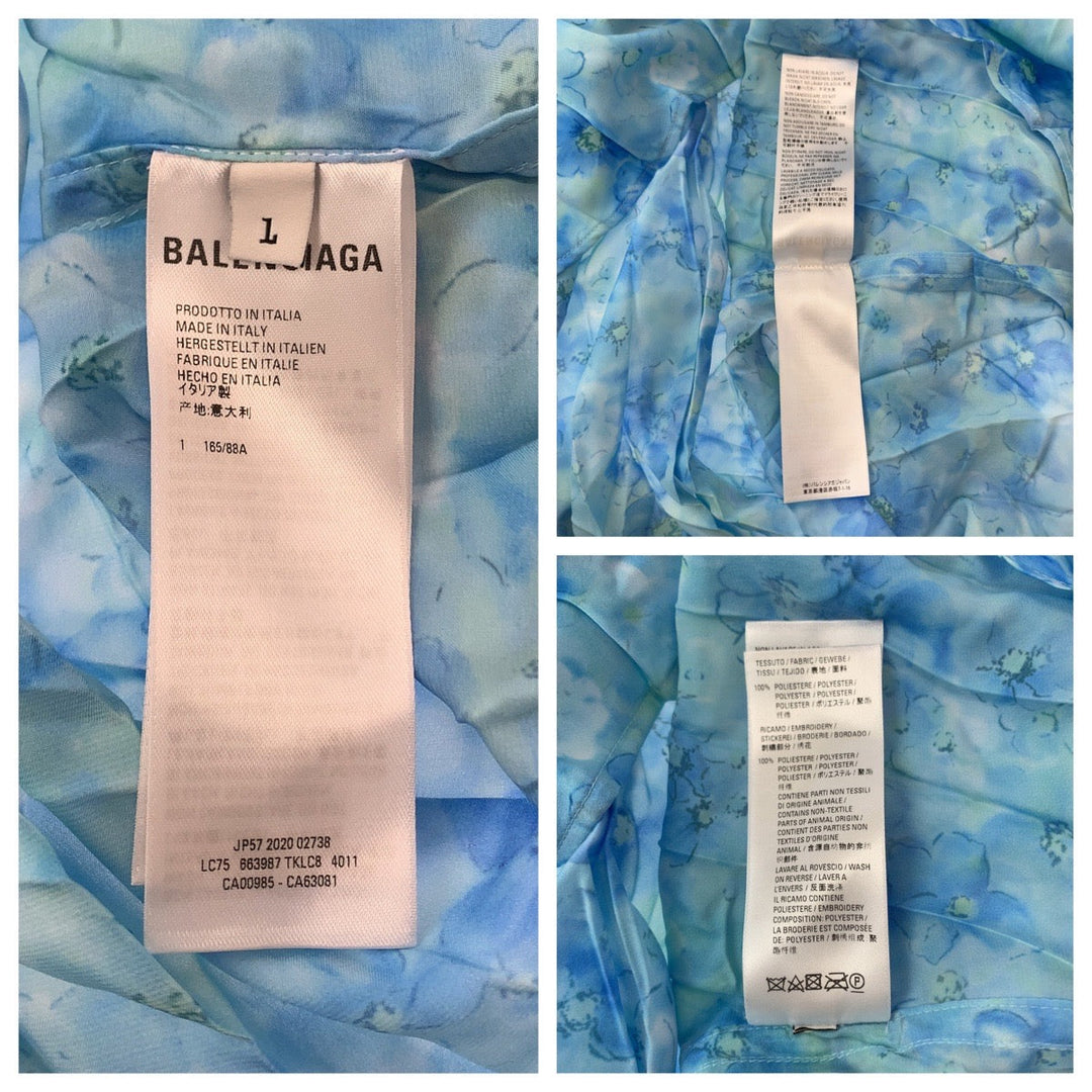 Top Quality Balenciaga Floral Polyester Dress Shirt L