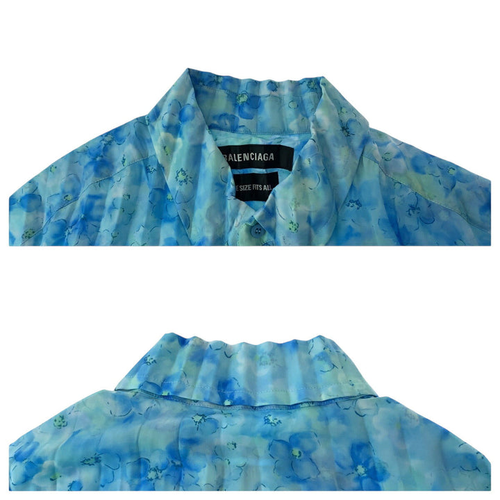 Top Quality Balenciaga Floral Polyester Dress Shirt L