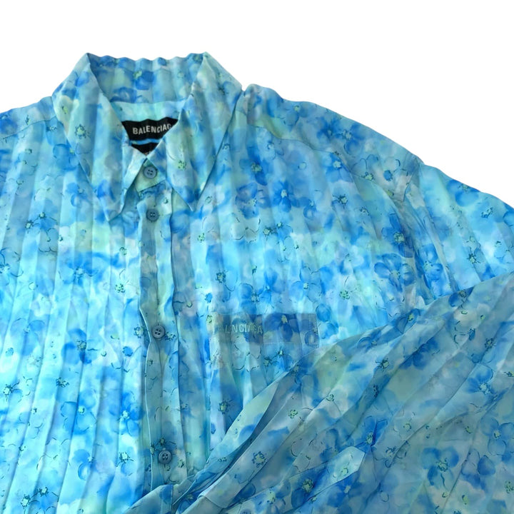 Top Quality Balenciaga Floral Polyester Dress Shirt L