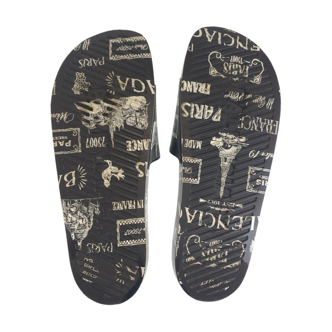 Top Quality Balenciaga Black White Rubber Sandals Slides