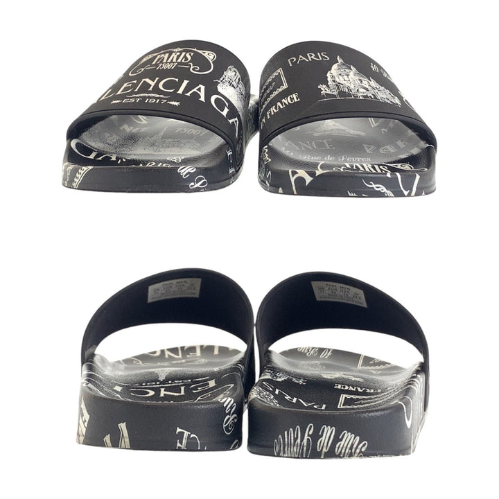 Top Quality Balenciaga Black White Rubber Sandals Slides