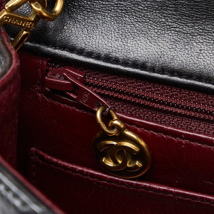 Top Quality Chanel Mini Flap Chain Shoulder Bag in Lambskin Black