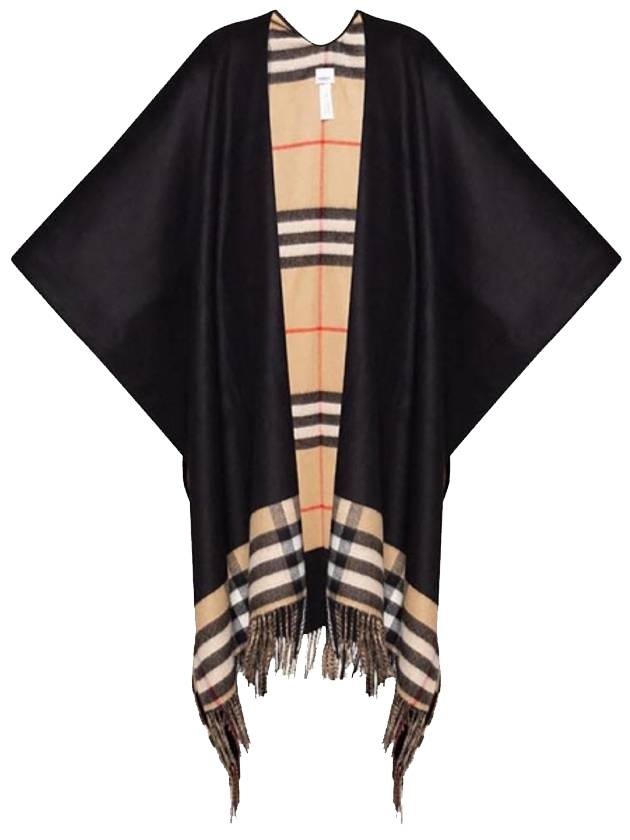 Burberry WoMen's Check Reversible Wool Cashmere Cape Black