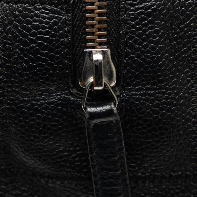 Top Quality Chanel Chocolate Bar Logo  Mini Boston Bag Handbag Black Canvas  CHANEL