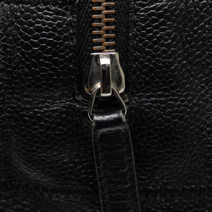 Top Quality Chanel Chocolate Bar Logo  Mini Boston Bag Handbag Black Canvas  CHANEL