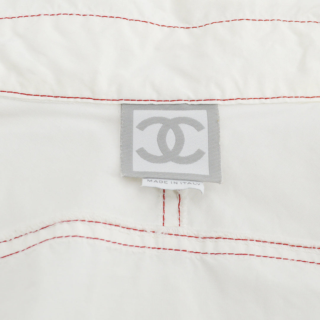 Top Quality Chanel 05S #38 Sport Line Short Sleeve Zip Shirt Tops White