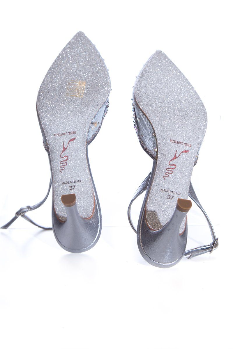 Rene Caovilla Silver Slingbacks SZ 37