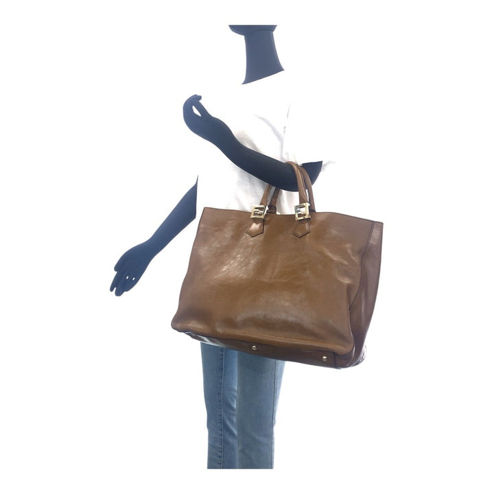 Top quality Fendi Brown Leather Tote Bag