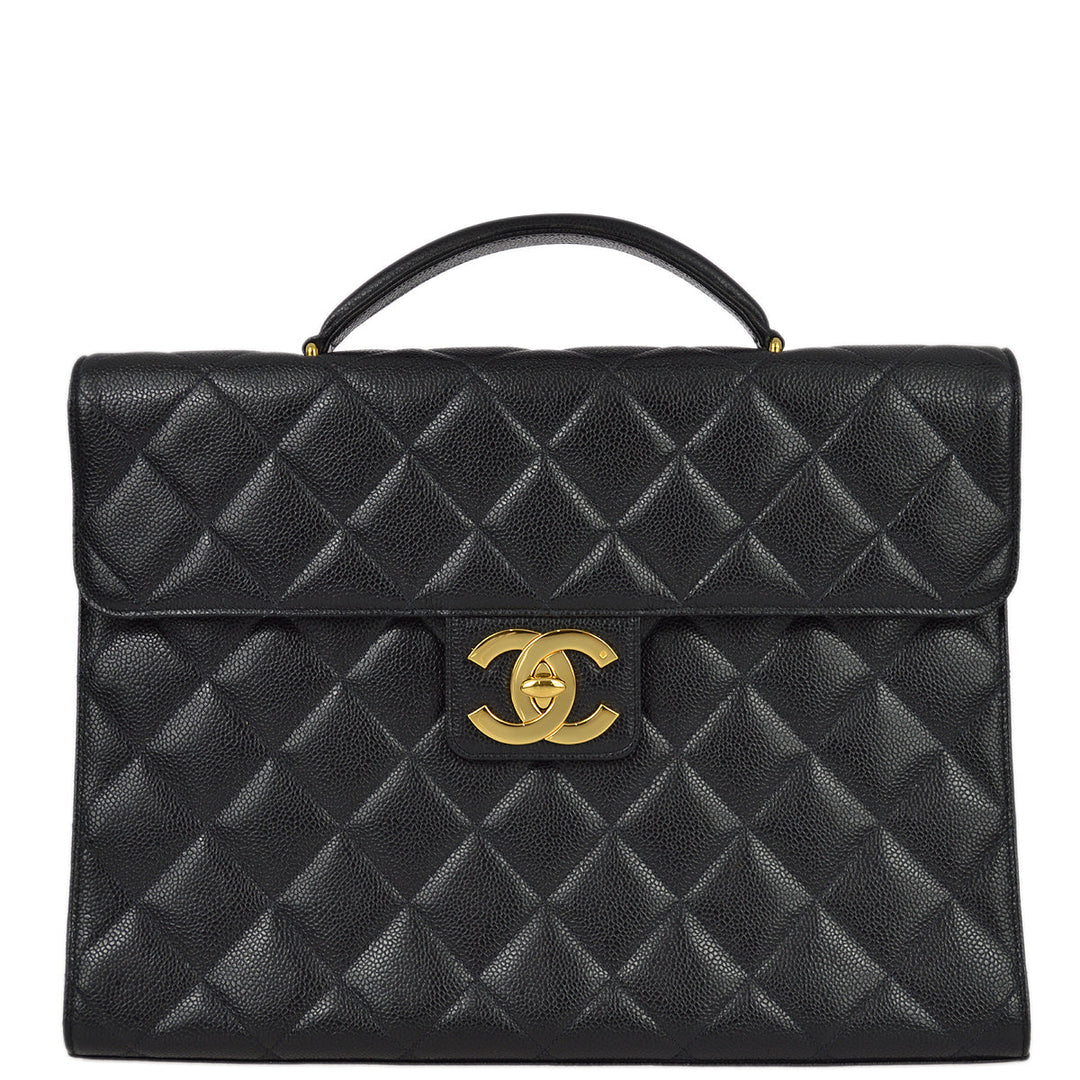 Top Quality Chanel Black Caviar Briefcase Business Handbag