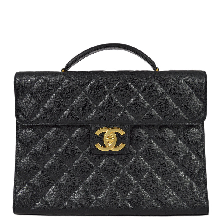 Top Quality Chanel Black Caviar Briefcase Business Handbag