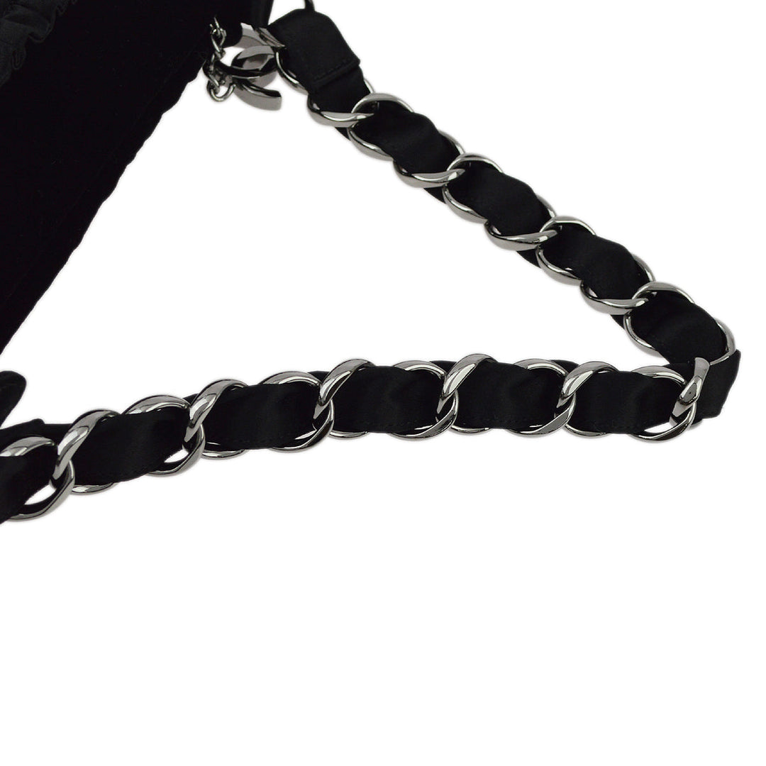Top Quality Chanel Black Satin Chain Handbag