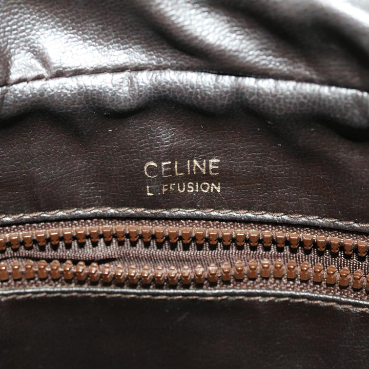 Celine C Macadam Canvas Shoulder Bag Beige Auth 41264