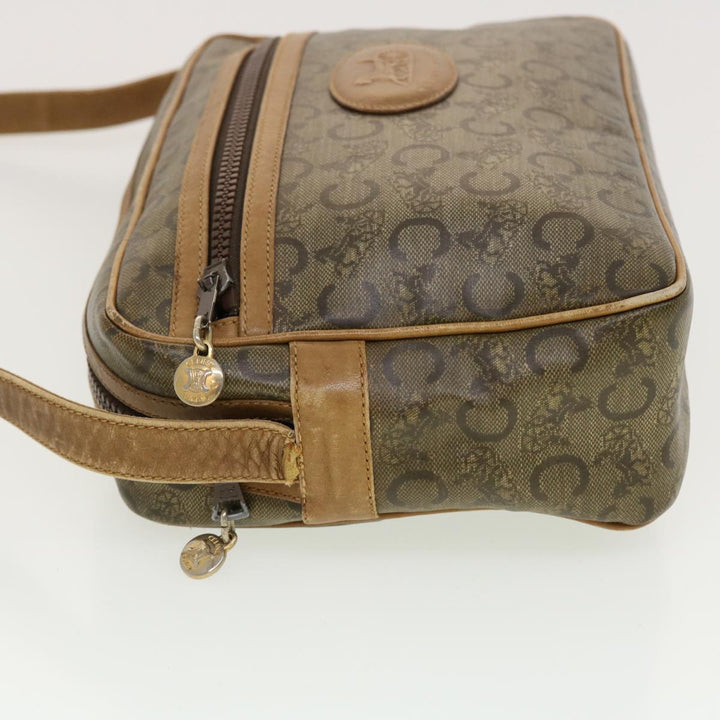 Celine C Macadam Canvas Shoulder Bag Beige Auth 41264