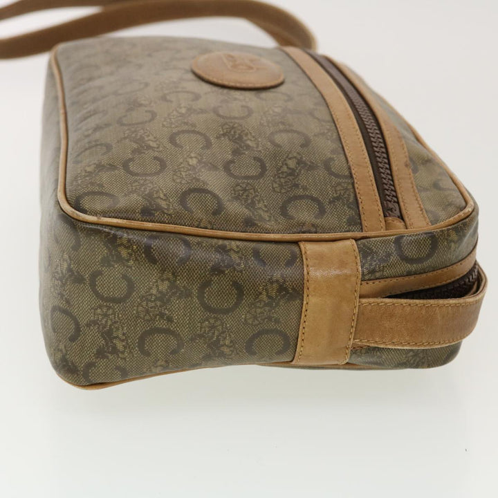 Celine C Macadam Canvas Shoulder Bag Beige Auth 41264