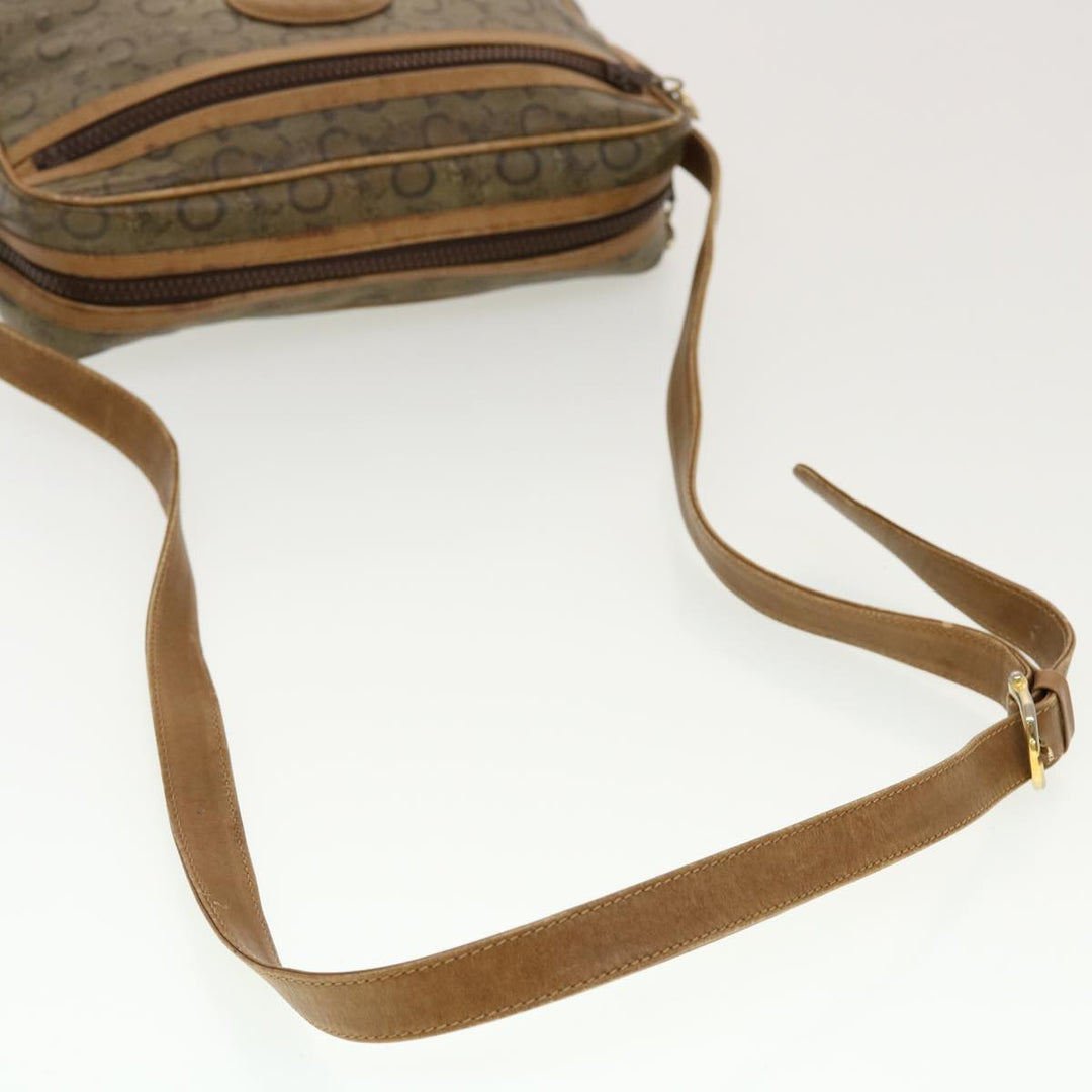 Celine C Macadam Canvas Shoulder Bag Beige Auth 41264
