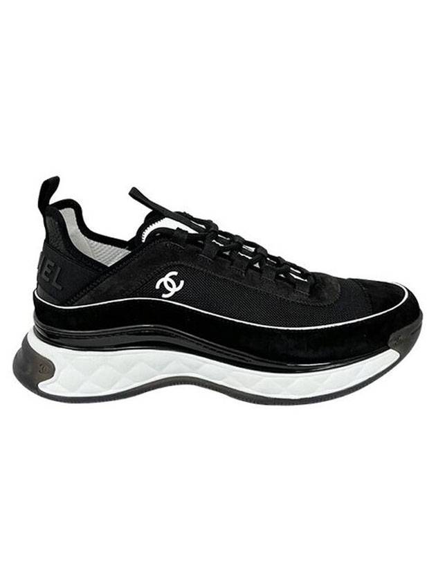 Fabric Suede Calfskin Low-Top Sneakers Dark Grey Chanel