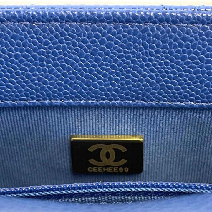 Chanel Mini Chain Around Multi Chain Full New Bag Quilted Caviar 22B Blue