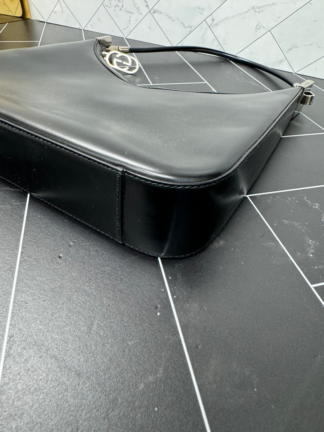 Gucci Black Leather Shoulder Bag