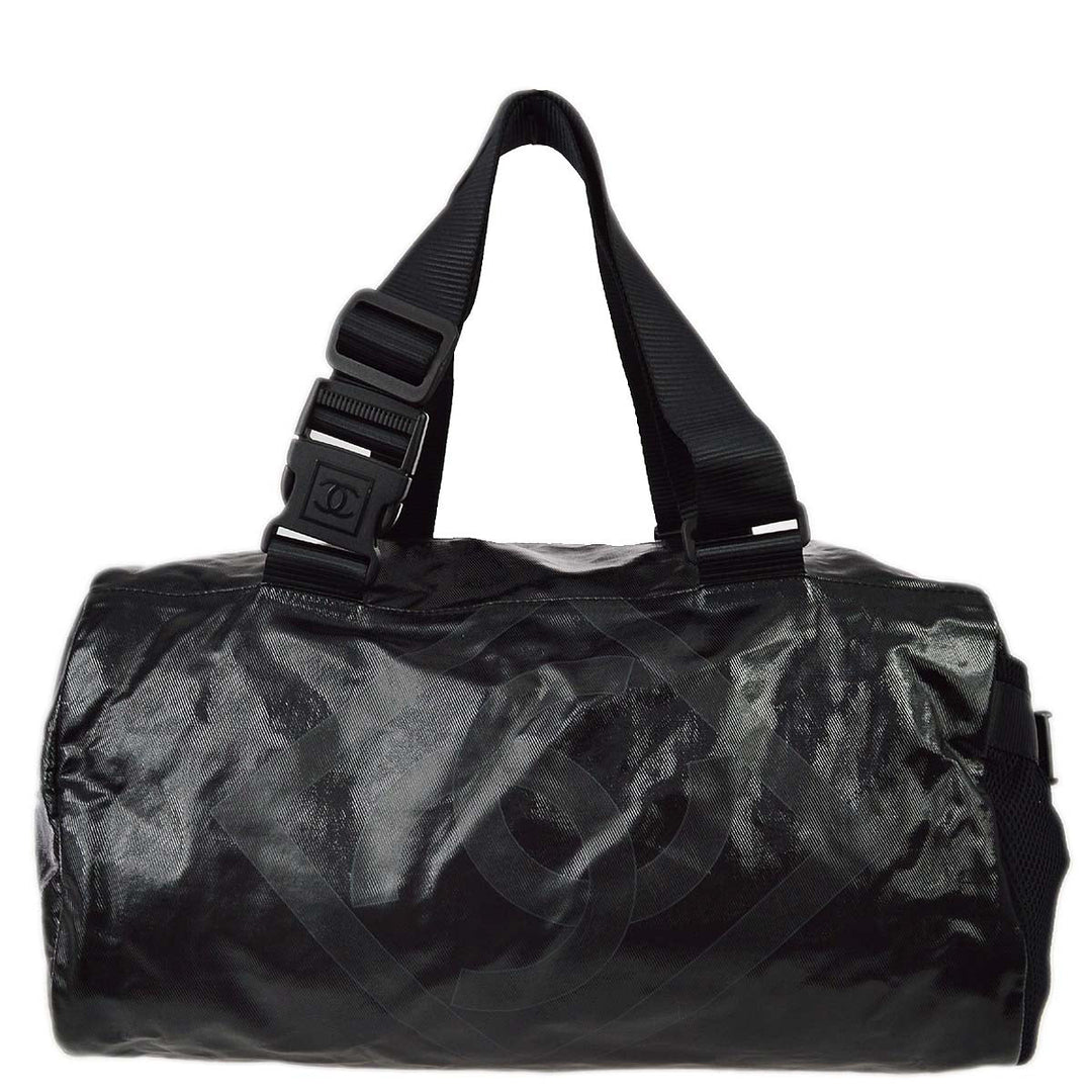 Top Quality Chanel 2006-2008 Sports Line Black Vinyl Gym Bag 35