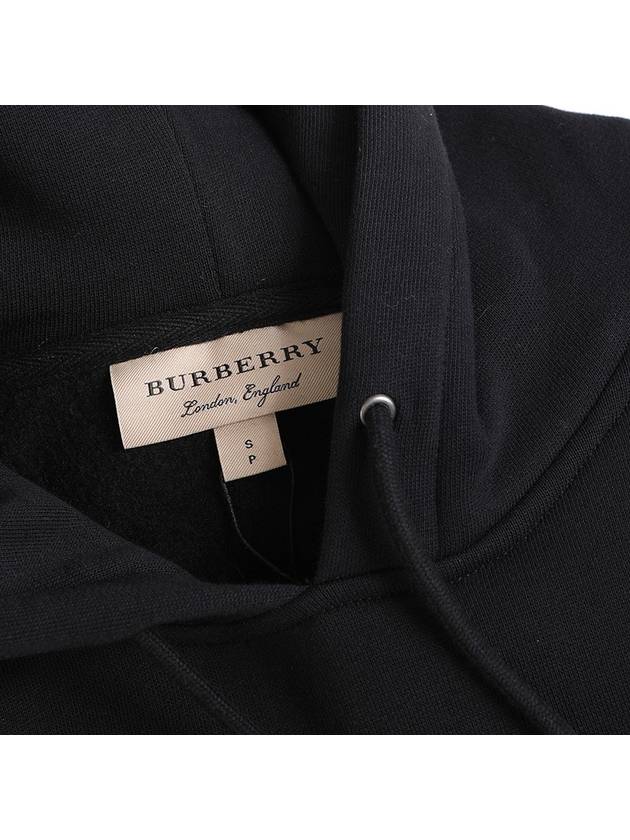 Burberry Lettering Embroidered Hoodie Black