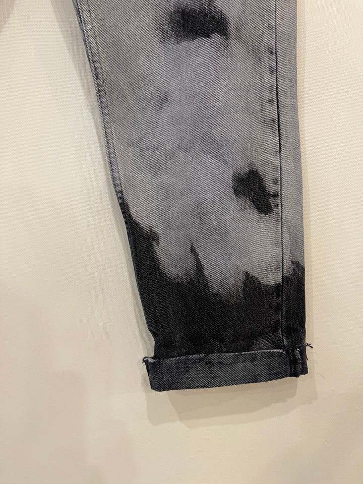 Christian Top quality Dior 01 Grey and Black Straight Leg Tie-Dye Jeans Size FR 34 (UK 6)