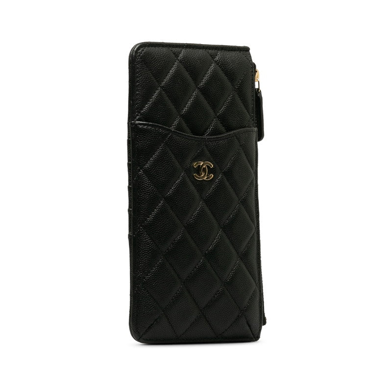 Top Quality Chanel Matrases Cocomark Timeless Classic Card Box Long Wallet Black Caviar   CHANEL