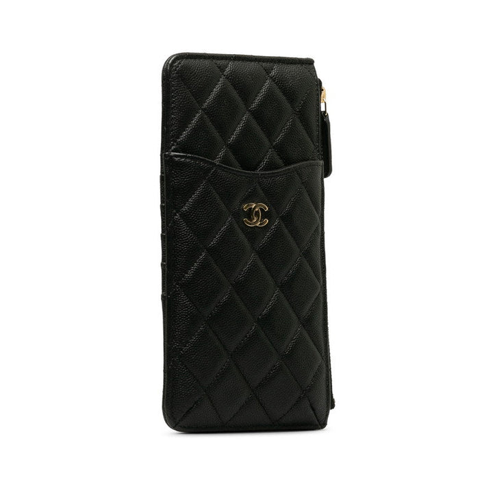 Top Quality Chanel Matrases Cocomark Timeless Classic Card Box Long Wallet Black Caviar   CHANEL