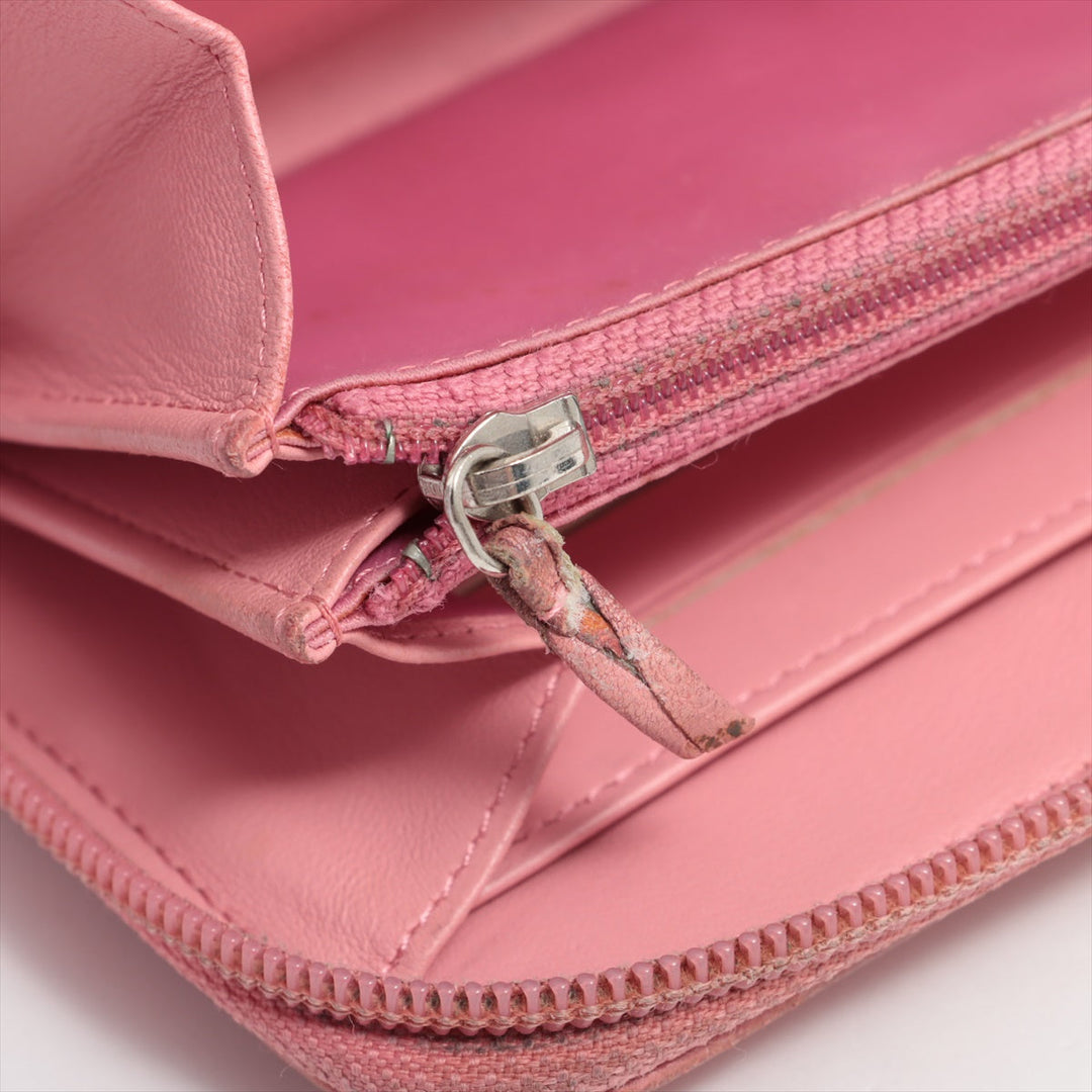Top Quality Chanel Camelia  Round  Wallet Pink Silver Gold  17th