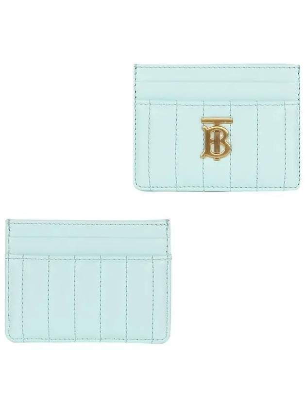 Burberry Laura Quilted Leather Card Wallet Cool Mint