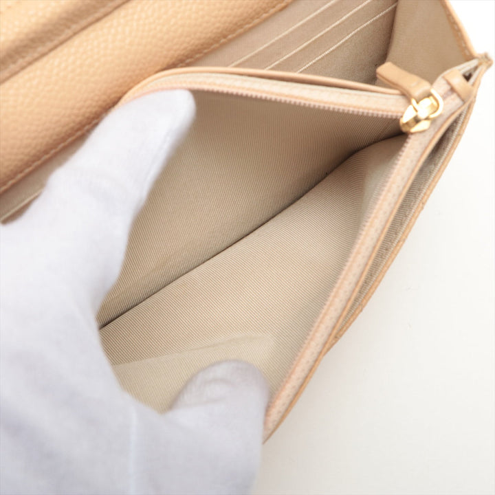 Top Quality Chanel Matrasse Caviar S Chain Wallet Beige Gold
